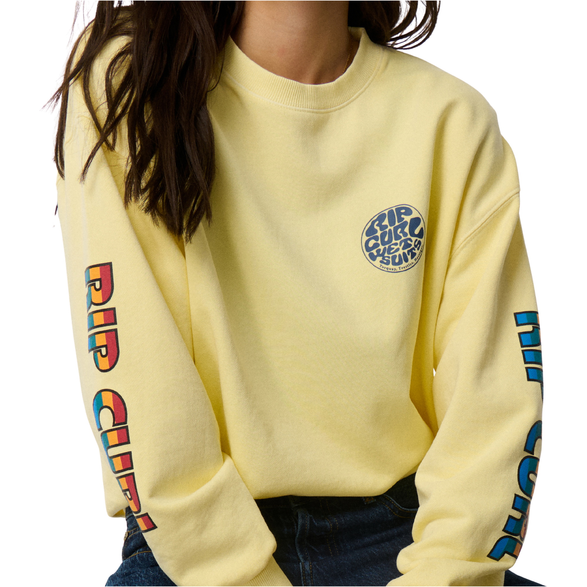 2026 Rip Curl Womens Stephanie Gilmore Heritage Oversized Fleece 0EJWFL - Soft Yellow